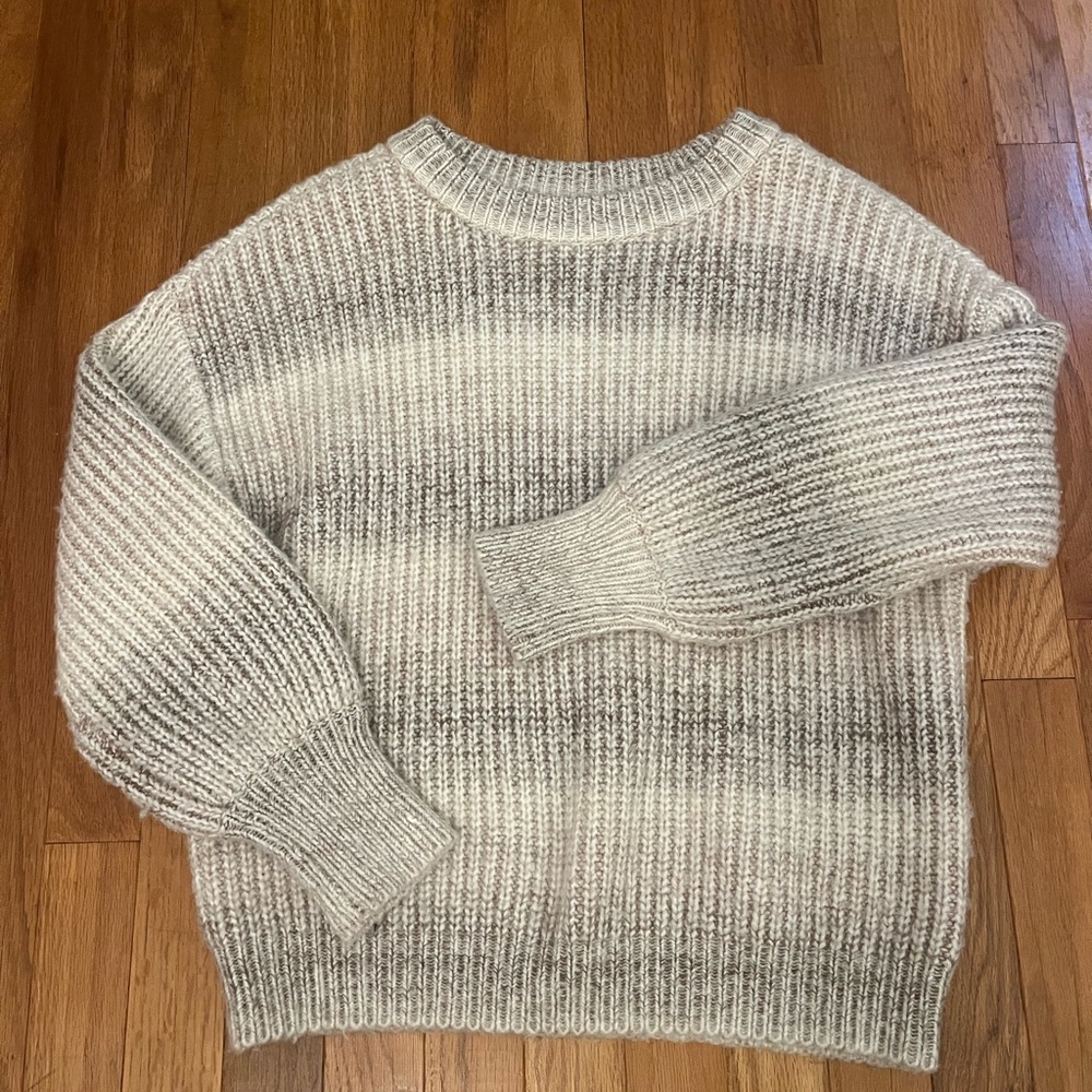Universal Thread Cream and Brown Striped Sweater